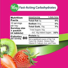 TRUEplus Soft Tabs Glucose Tablets chewable format for easy consumption during activity