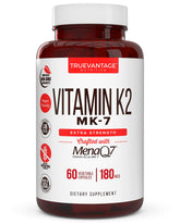 Truevantage Nutrition Vitamin K2 MK-7 bottle with easy-to-swallow capsules for bone support