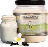 TruHeight vanilla shake bottle front highlighting flavor and nutrition for kids