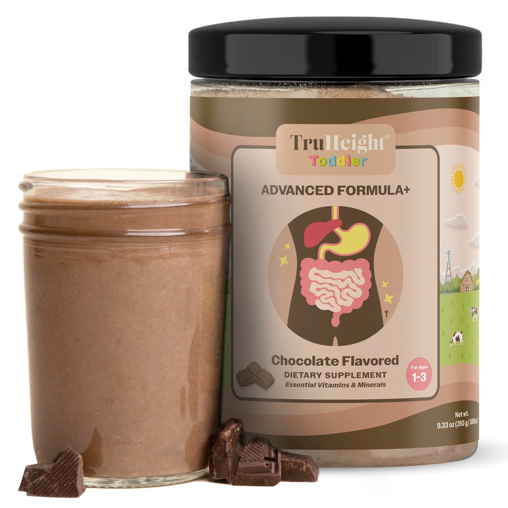 TruHeight Toddler Advanced Formula+ chocolate can with vitamins for growth and immune support