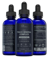 TRULIFE NATURALS Trace Mineral Complex bottle on kitchen counter highlighting hydration potential.