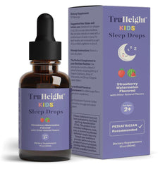 TruHeight Kids Sleep Tincture watermelon bottle supports calm bedtimes.