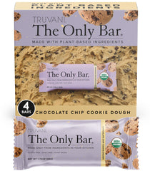 Truvani Chocolate Chip Cookie Dough bar pack — convenient, four individually wrapped bars.