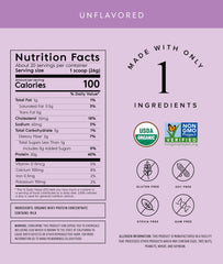 Truvani Organic Whey Protein Powder being poured into a glass for smoothies