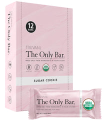 Truvani Sugar Cookie bar front pack, a protein-rich on-the-go snack.