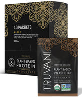 Truvani vegan pea protein powder chocolate tub for clean nutrition
