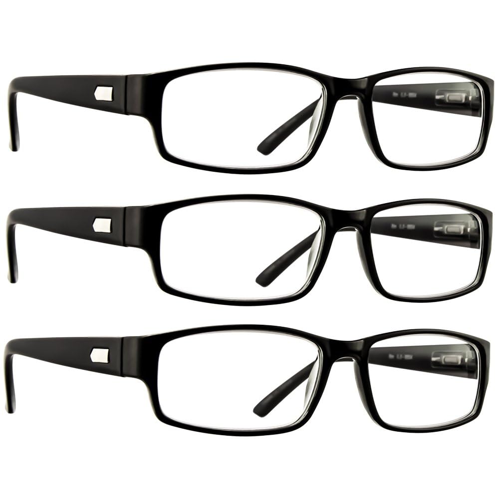TruVision Readers 9504H three-pack black frame closeup highlighting lightweight comfort.