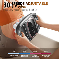 Trvtve 32mm head covers large areas for full-body relaxation.