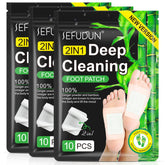 Tudiqe 2in1 Foot Pads packaging shows natural ingredients for cleansing rituals.