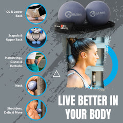 Tune Up Fitness Alpha Ball massaging hamstrings after a workout.