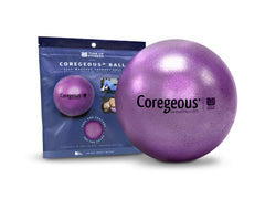 Tune Up Fitness Coregeous Ball inflated for core activation and low back release.