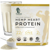 Tupaxa hemp protein powder unflavored bottle, ideal for smoothies and clean plant protein