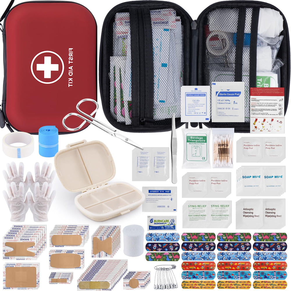 TUPUQI caja de primeros auxilios portátil impermeable, ideal para casa o viaje.