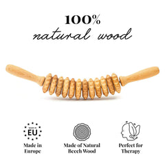 Tuuli wooden massage roller buttocks; relaxing self-care session.