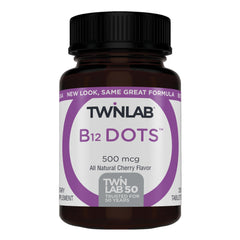 Twinlab B-12 Dots bottle pour, daily energy support.