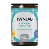 Twinlab Choline Cocktail bottle with label highlighting cognitive support and energy potential.