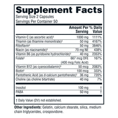 Twinlab Stress B-Complex bottle label highlighting immune and nerve health benefits