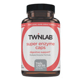 Twinlab Super Enzyme Caps bottle shown for digestive support and everyday comfort.