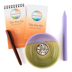 Two Sage Sisters Fire Kit ceramic bowl for safe release of negative thoughts