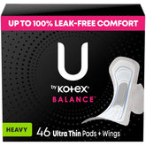 U by Kotex Balance: toallas ultrafinas con alas para protección diaria.