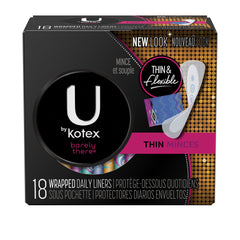 U by Kotex Barely There liners packaging for discreet daily protection