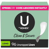 U by Kotex Clean and Secure panty liners long length offer discreet daily protection