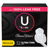 U by Kotex CleanWear Ultra Thin pads with wings in vibrant packaging for daily wear