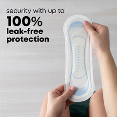 Dermatologist-tested label on U by Kotex pads signaling gentle skin suitability