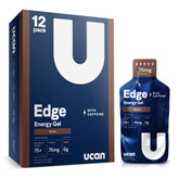 UCAN Edge mocha gel shot packet for steady energy on the go