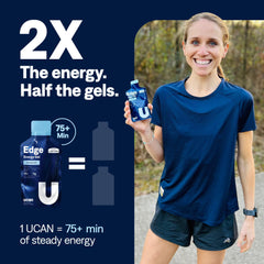 UCAN Edge packaging label close-up highlighting LIVSTEADY plant-based energizing fuel