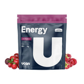 UCAN Energy Powder Cran-Raz tub close up showing label and steady energy benefit