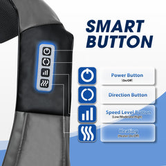 UFFAE Grey Shiatsu massage nodes closeup demonstrates kneading capability.