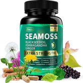 Uheco Sea Moss Capsules bottle front, highlighting a 21-in-1 wellness blend for daily use