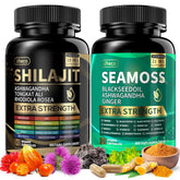 Uheco Shilajit Sea Moss Vitality Bundle bottle highlighting a complete minerals blend for daily vitality.