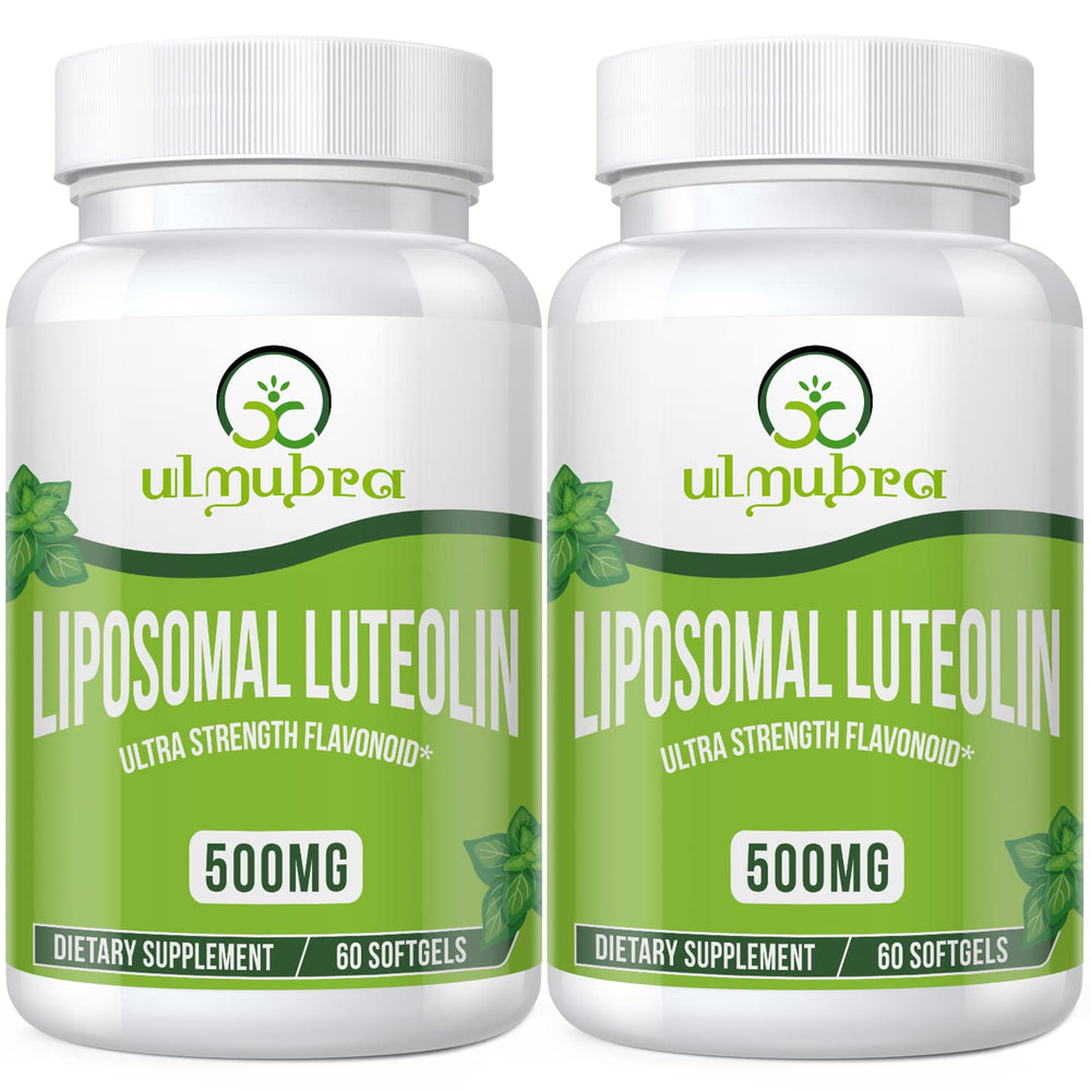 Ulmubra Liposomal Luteolin 500MG bottle shown for daily intake and high absorption potential