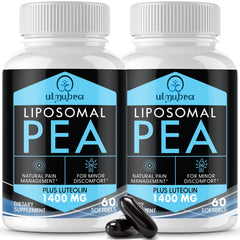 Ulmubra Liposomal PEA 1300mg bottle emphasizes enhanced absorption for daily comfort.