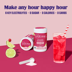 Dissolving Ultima Replenisher in water for flavorful hydration.