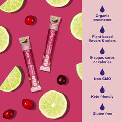 Close-up of Ultima Replenisher Cranberry Cosmo label on packaging