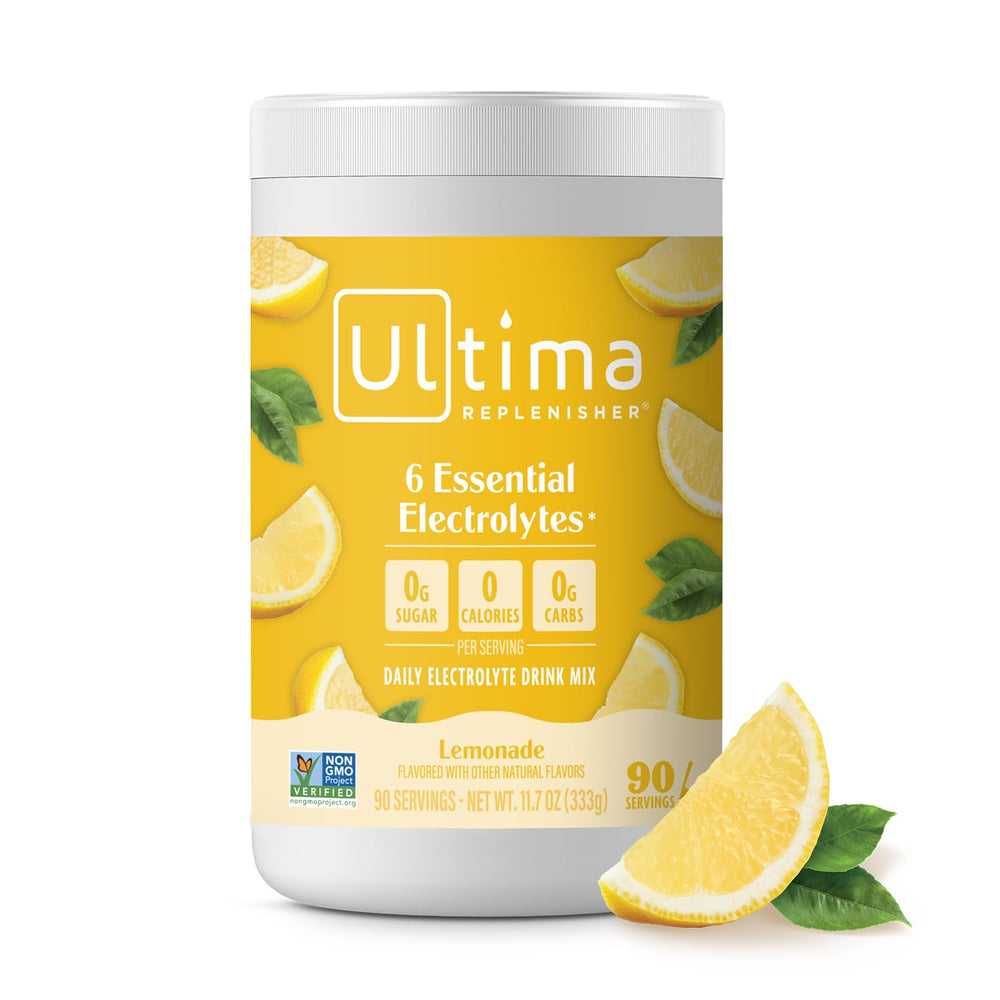 Ultima Replenisher lemonade tub for sugar-free hydration