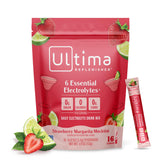 Ultima Replenisher daily electrolyte stickpack front for on-the-go hydration.