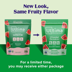 Dissolving Ultima Replenisher powder in water for quick refreshment.