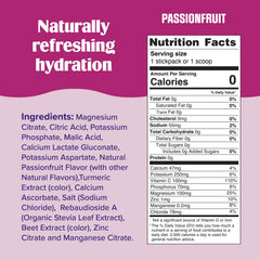 Ultima Replenisher passionfruit electrolyte drink poured into water for refreshing hydration.