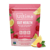 Ultima Replenisher Raspberry Lemonade stickpack for hydrating electrolytes and gut-friendly ingredients.