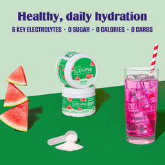 Ultima Replenisher Watermelon spoon scoop illustrating easy daily use