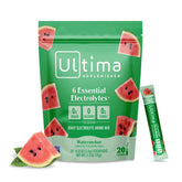 Ultima Replenisher watermelon stickpack for on-the-go hydration.