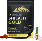 UltimaPeak VITACORE Shilajit Gummies in a jar signaling convenient energy support