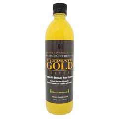 Ultimate Gold Detox Drink 20oz pineapple bottle offers a refreshing detox ritual with tropical aroma