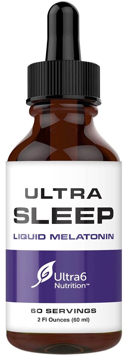 Ultra6 Melatonin Drops bottle highlighting fast-acting sleep support for adults