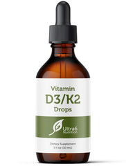 Ultra6 Nutrition Vitamin D3 K2 Drops bottle for daily wellness