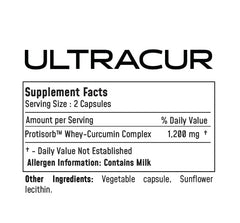 UltraCur curcumin complex label emphasizing patented Protisorb delivery